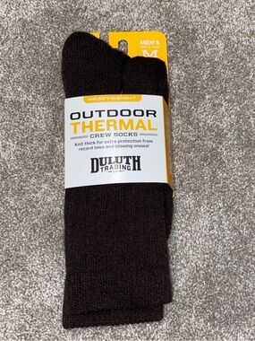 NWT Duluth Trading Co Heavyweight Outdoor Thermal Socks Mens Size 8-9 Dark Brown